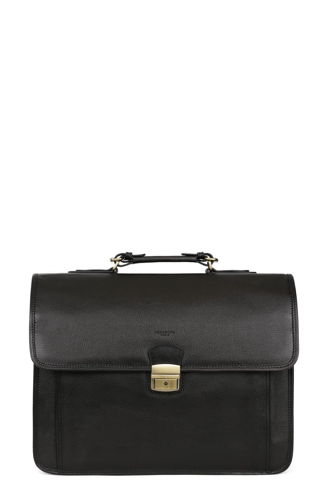 Hexagona Bags ONE Hexagona Black Leather Satchel