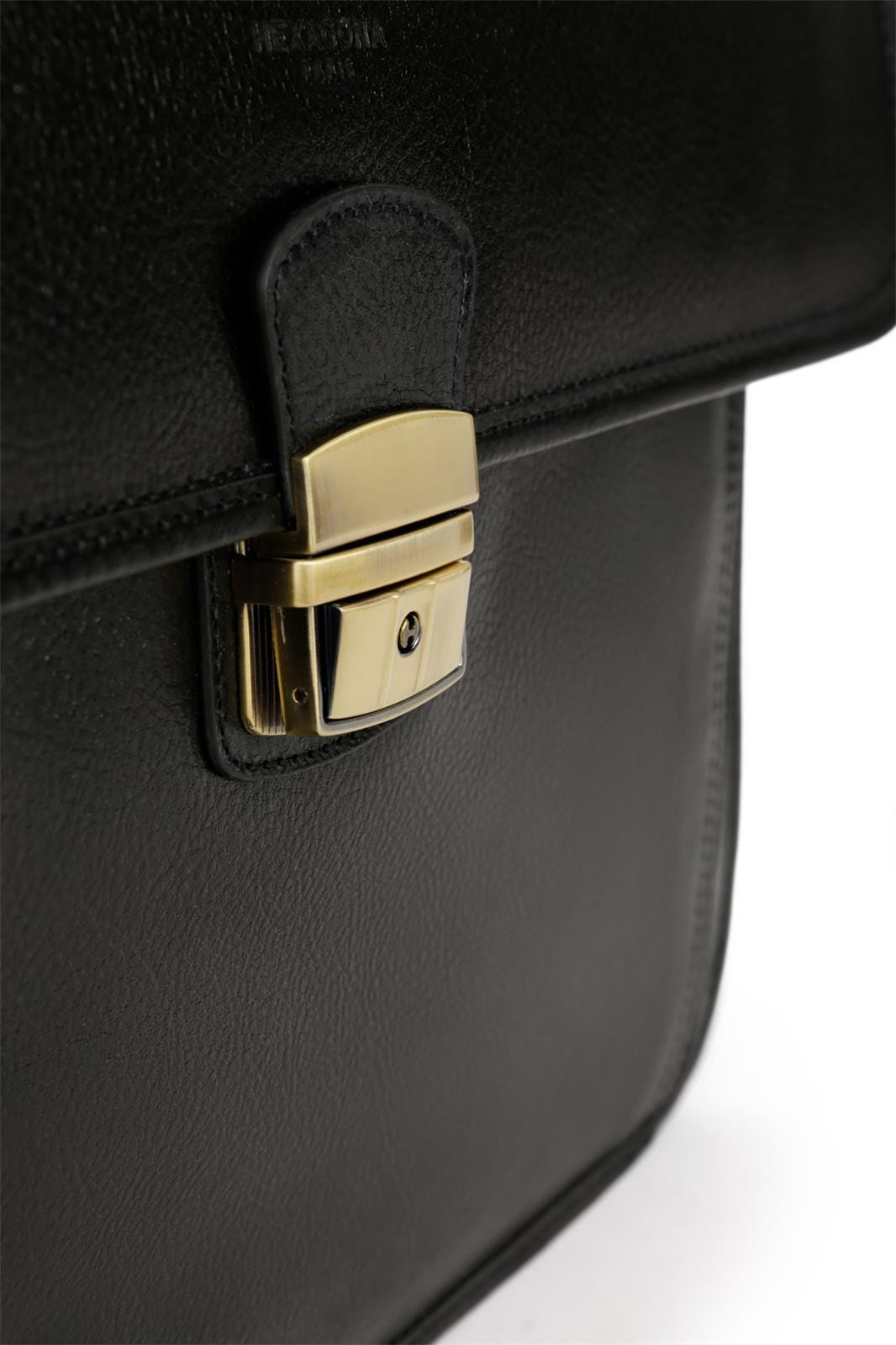 Hexagona Bags ONE Hexagona Black Leather Satchel
