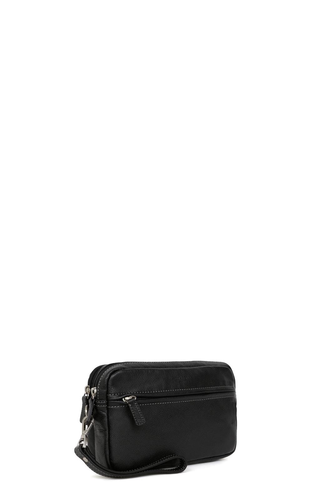 Hexagona Bags ONE Hexagona Black Leather Wrist Bag