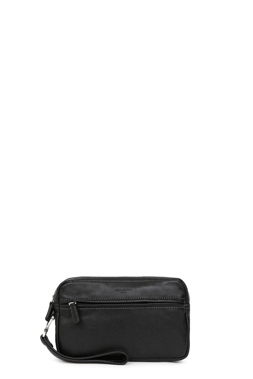Hexagona Bags ONE Hexagona Black Leather Wrist Bag