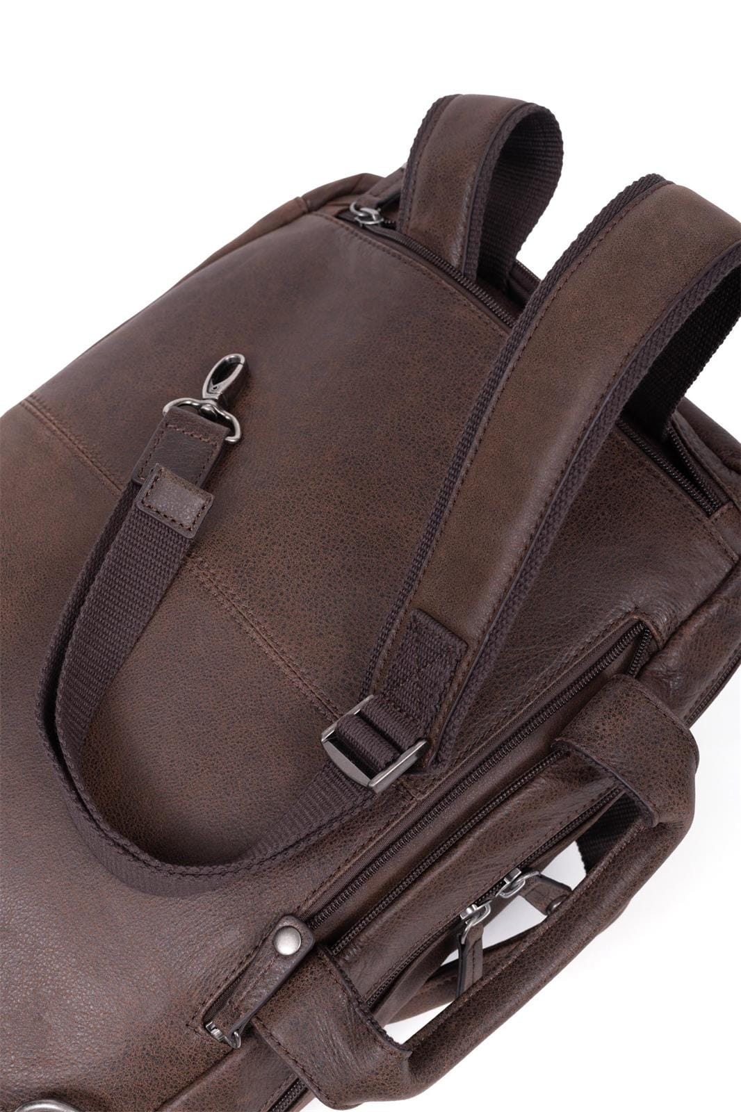 Hexagona Bags ONE Hexagona Brown Leather Convertible Bag
