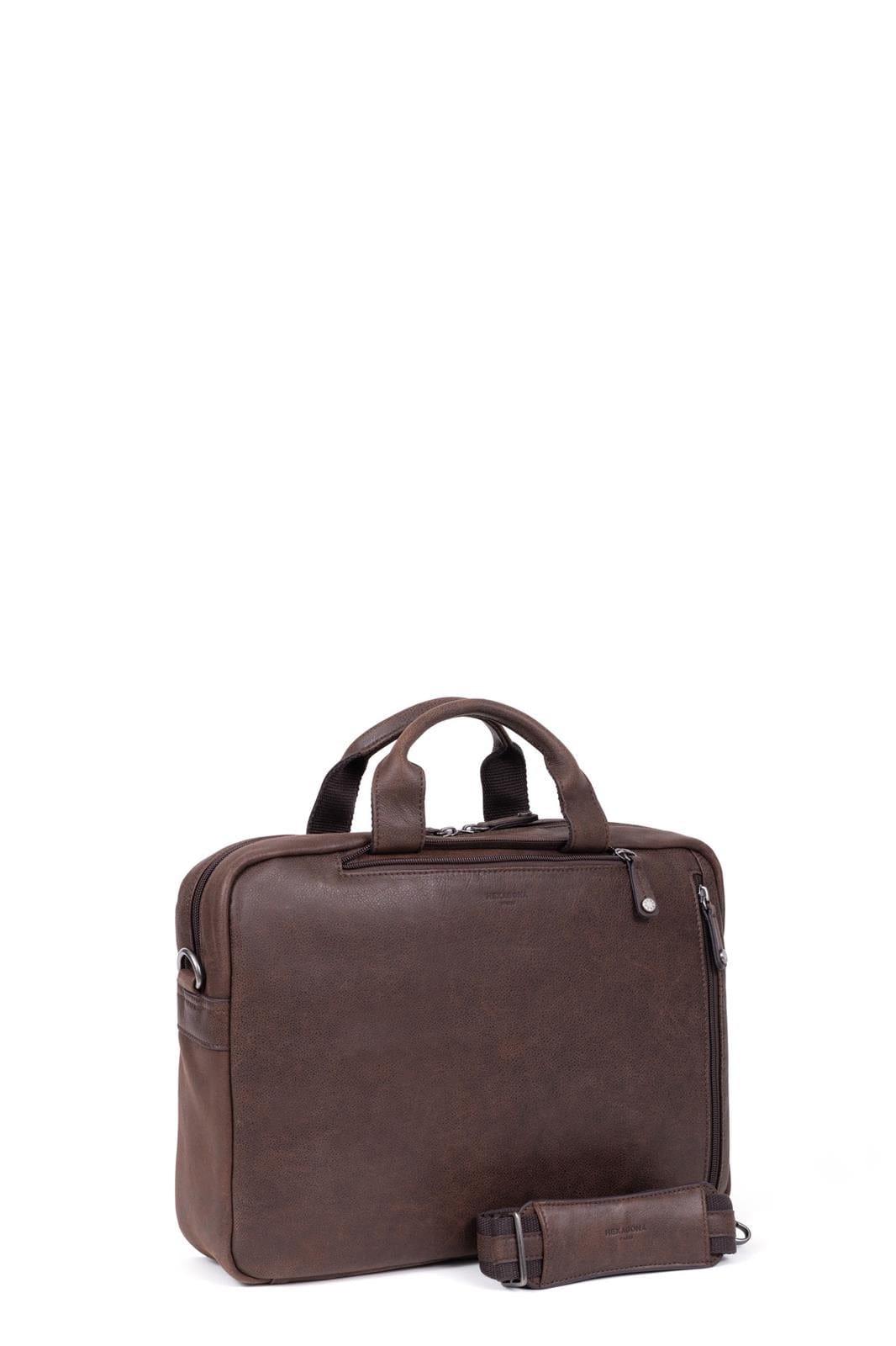 Hexagona Bags ONE Hexagona Brown Leather Convertible Bag