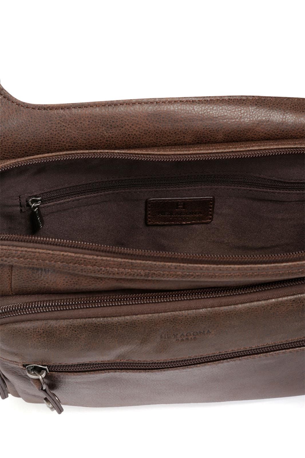 Hexagona Bags ONE Hexagona Brown Leather Reporter Bag
