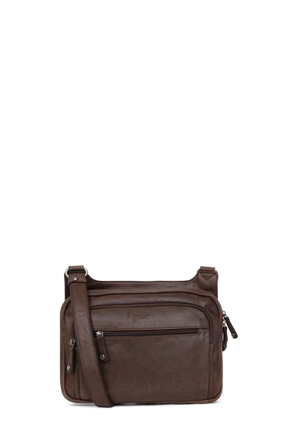 Hexagona Bags ONE Hexagona Brown Leather Reporter Bag