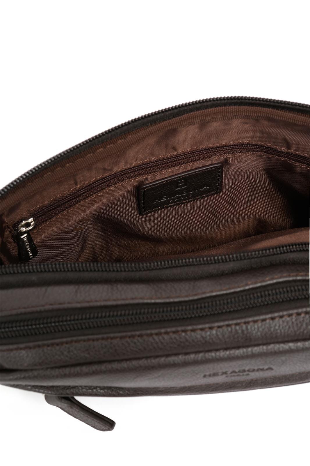 Hexagona Bags ONE Hexagona Brown Leather Wrist Bag