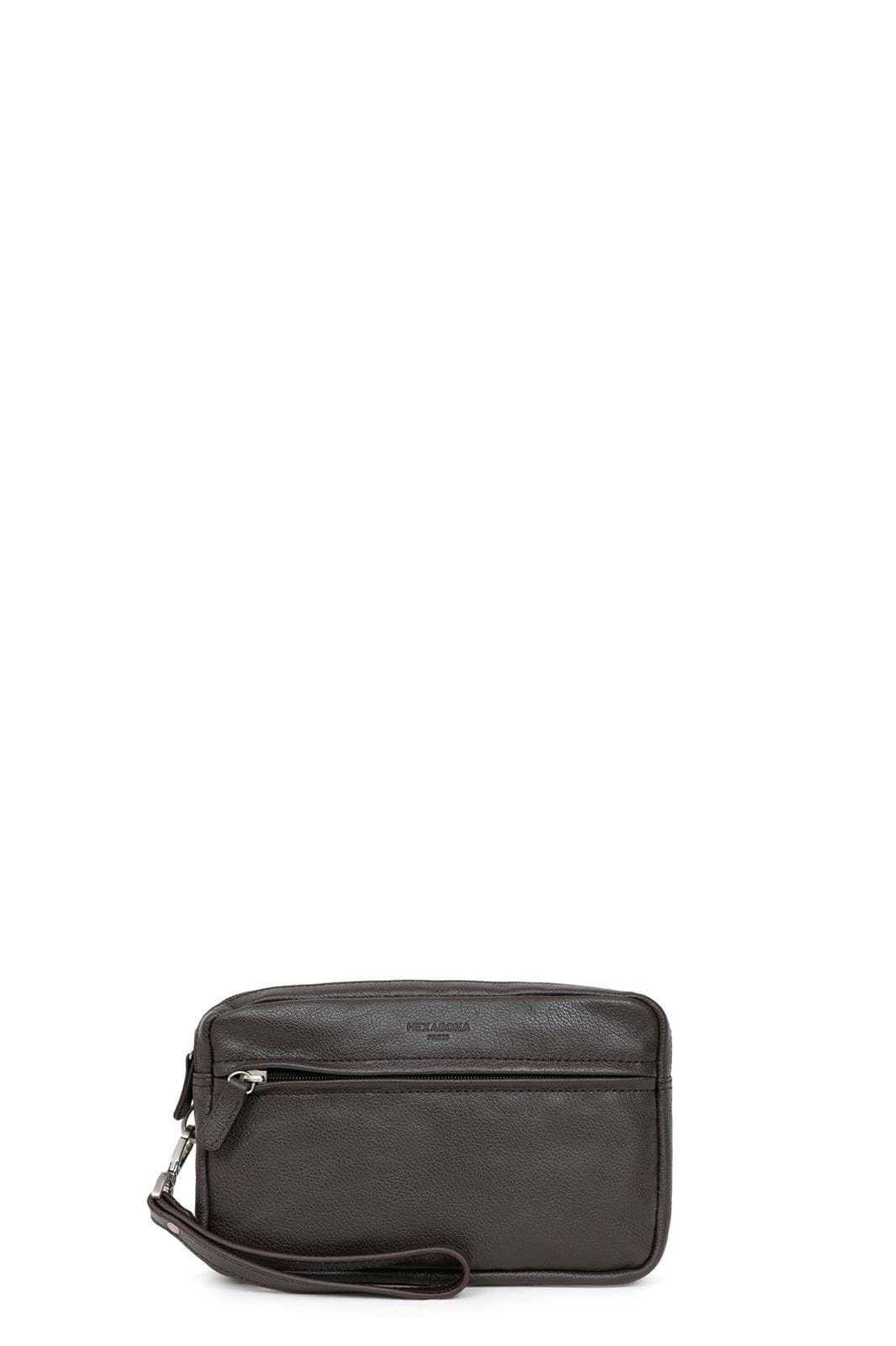 Hexagona Bags ONE Hexagona Brown Leather Wrist Bag