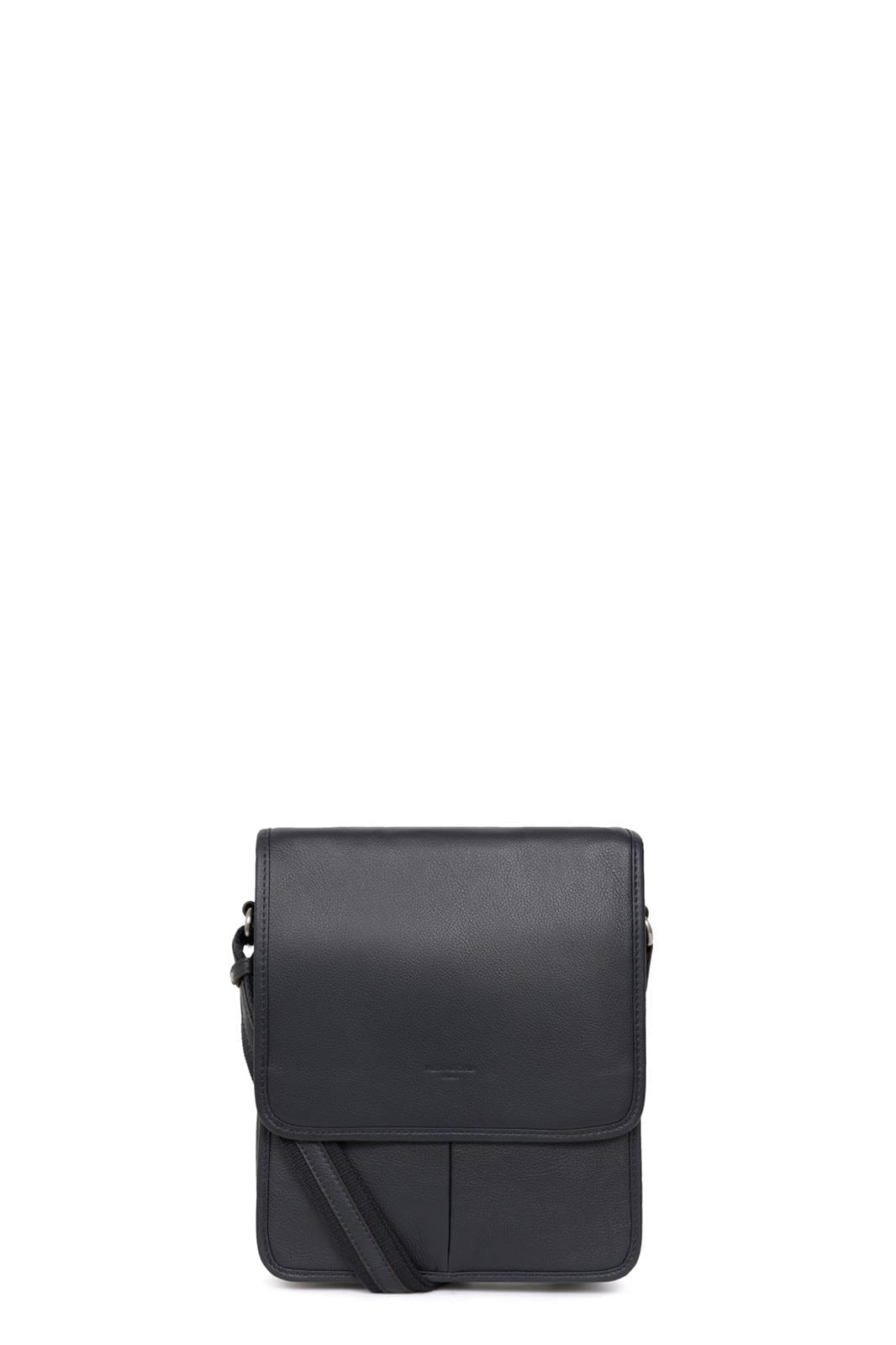 Hexagona Bags ONE Hexagona Navy Leather Messenger Satchel