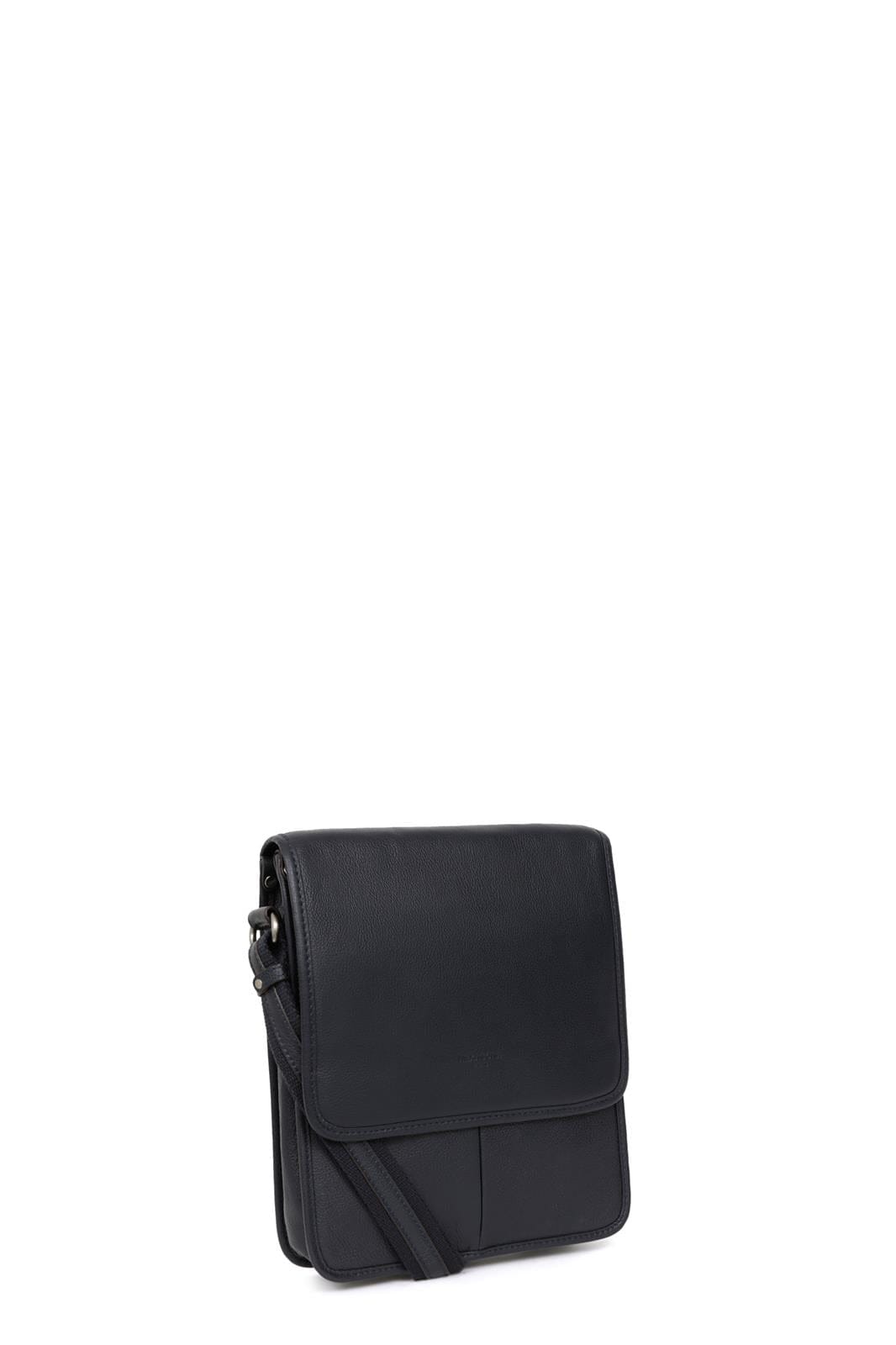 Hexagona Bags ONE Hexagona Navy Leather Messenger Satchel