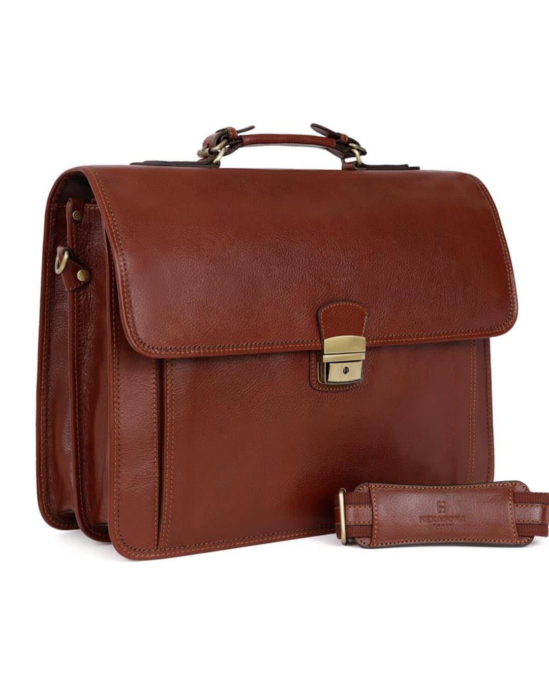 Hexagona Bags ONE Hexagona Tan Satchel
