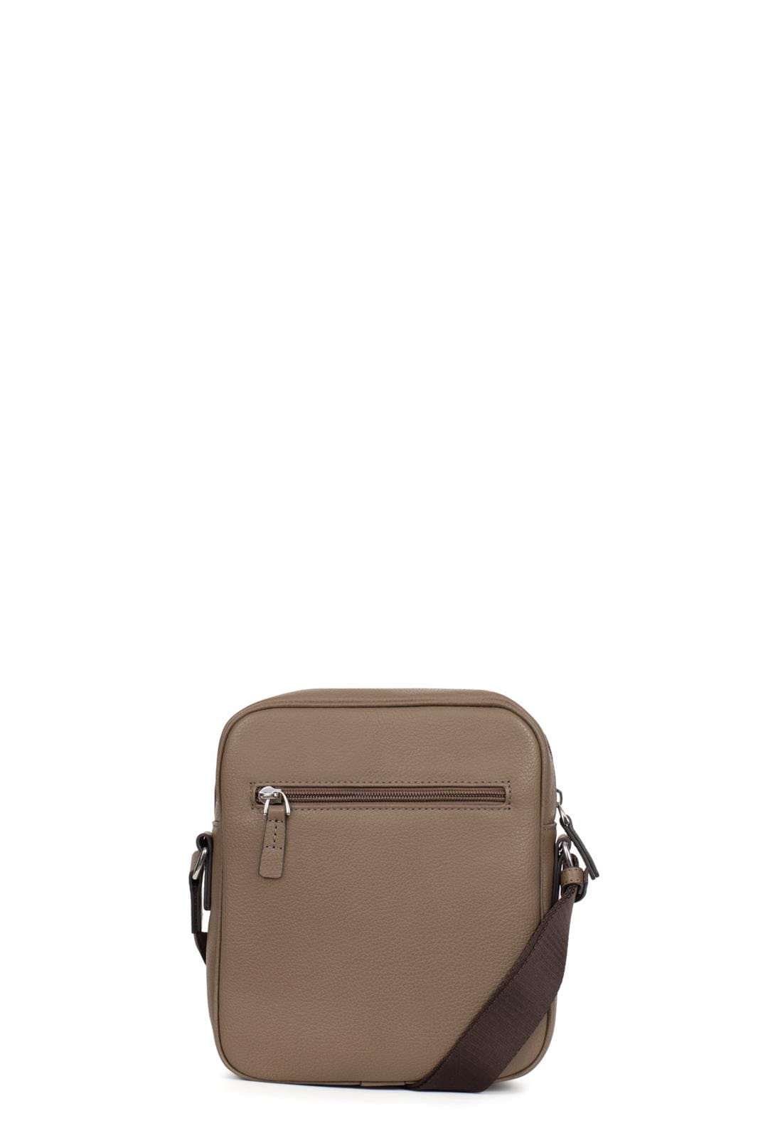 Hexagona Bags ONE Hexagona Taupe Leather Messenger Bag
