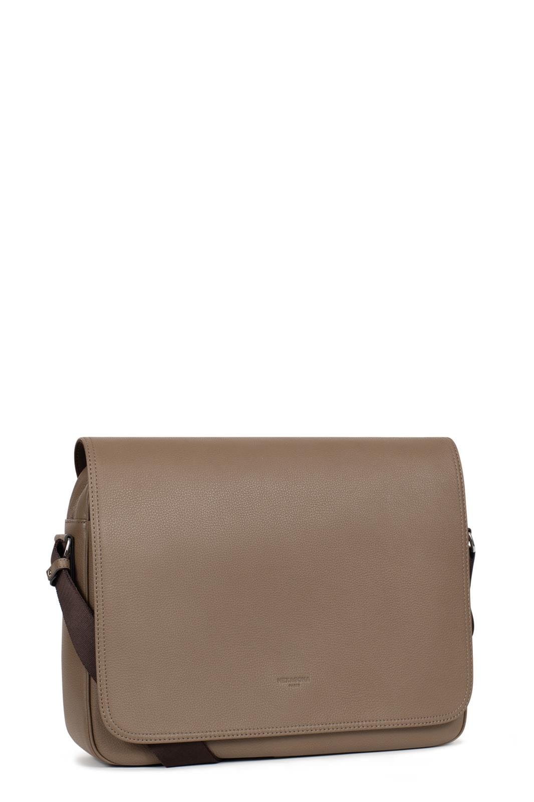 Hexagona Bags ONE Hexagona Taupe Leather Satchel