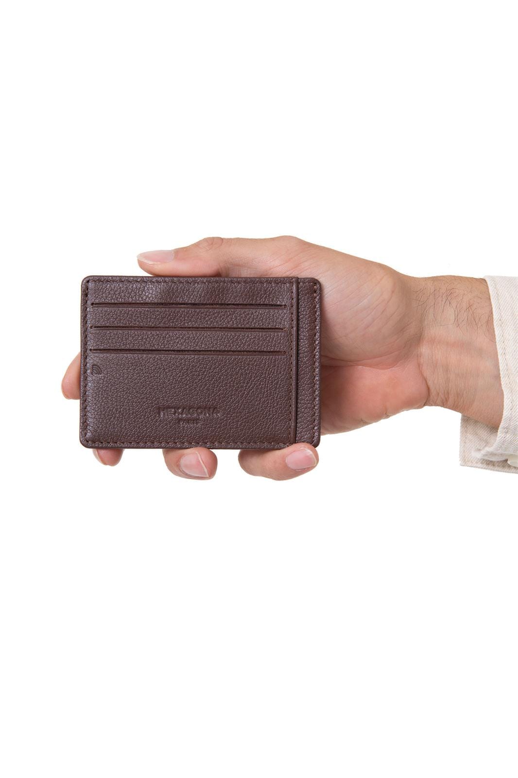 Hexagona Wallets ONE Hexagona Black Leather Card Holder