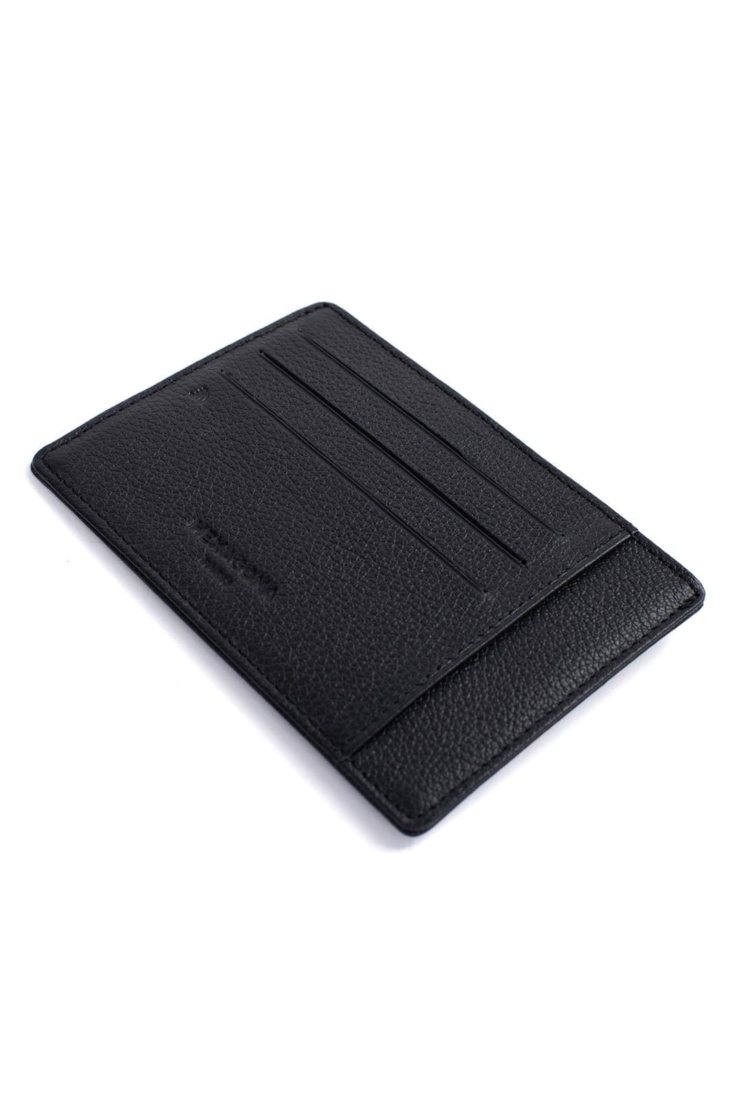 Hexagona Wallets ONE Hexagona Black Leather Card Holder with Coin Pocket