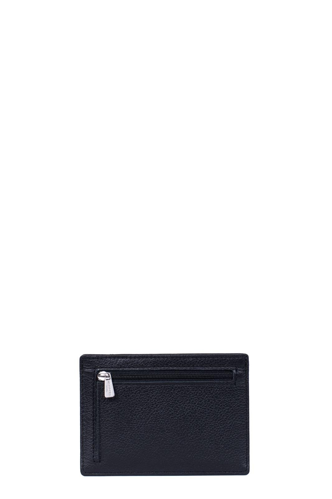 Hexagona Wallets ONE Hexagona Black Leather Card Holder with Coin Pocket
