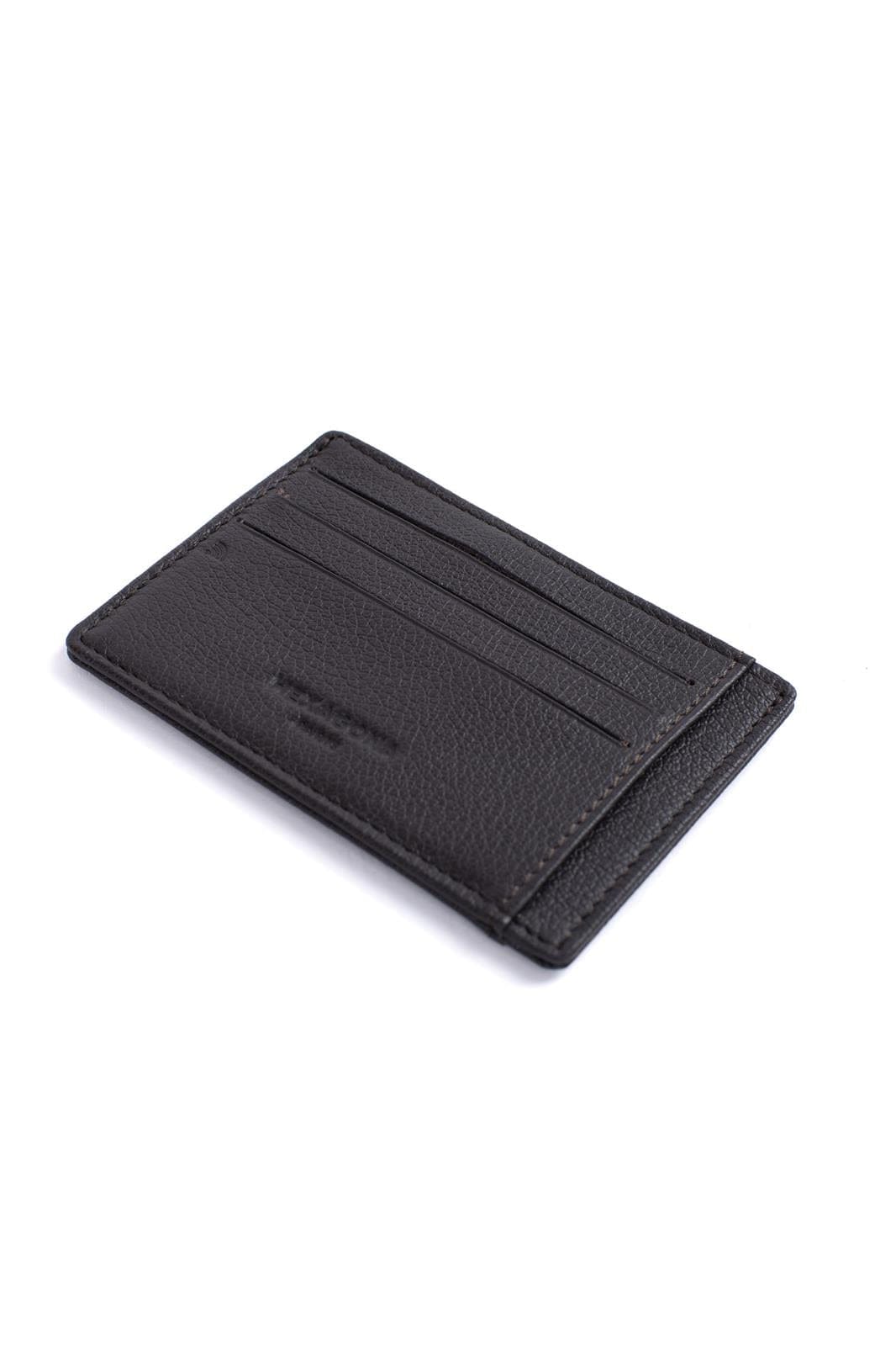 Hexagona Wallets ONE Hexagona Brown Leather Card Holder
