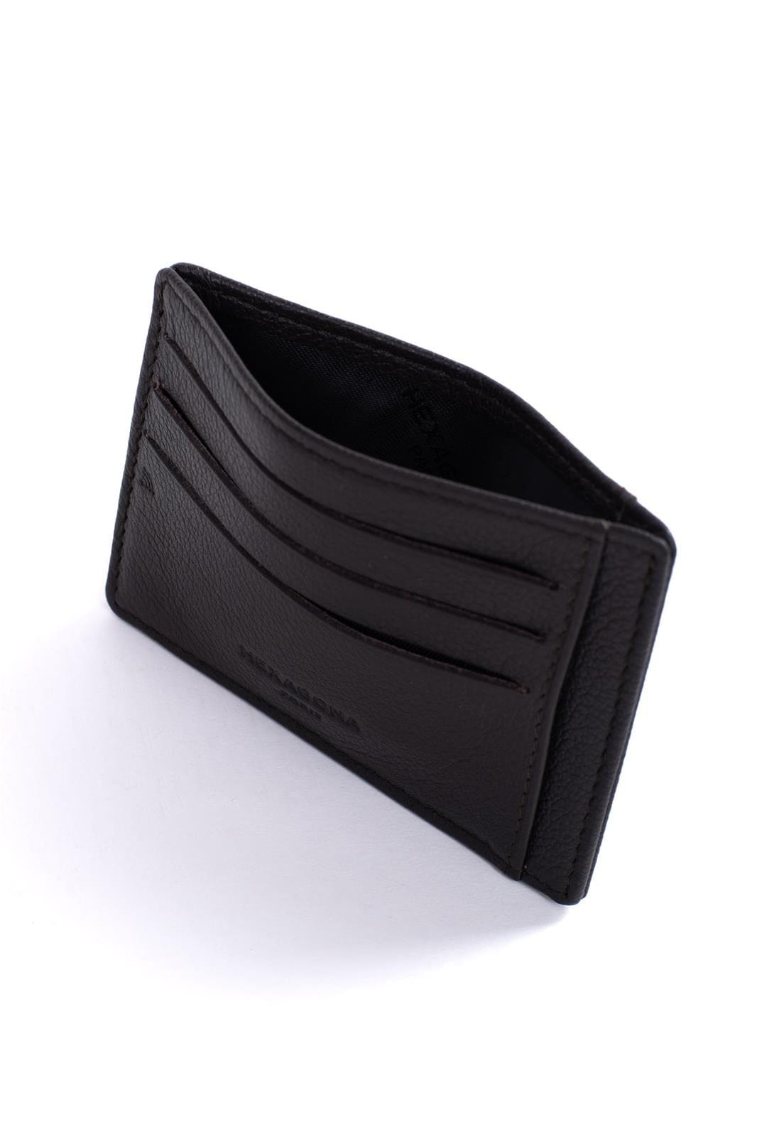 Hexagona Wallets ONE Hexagona Brown Leather Card Holder