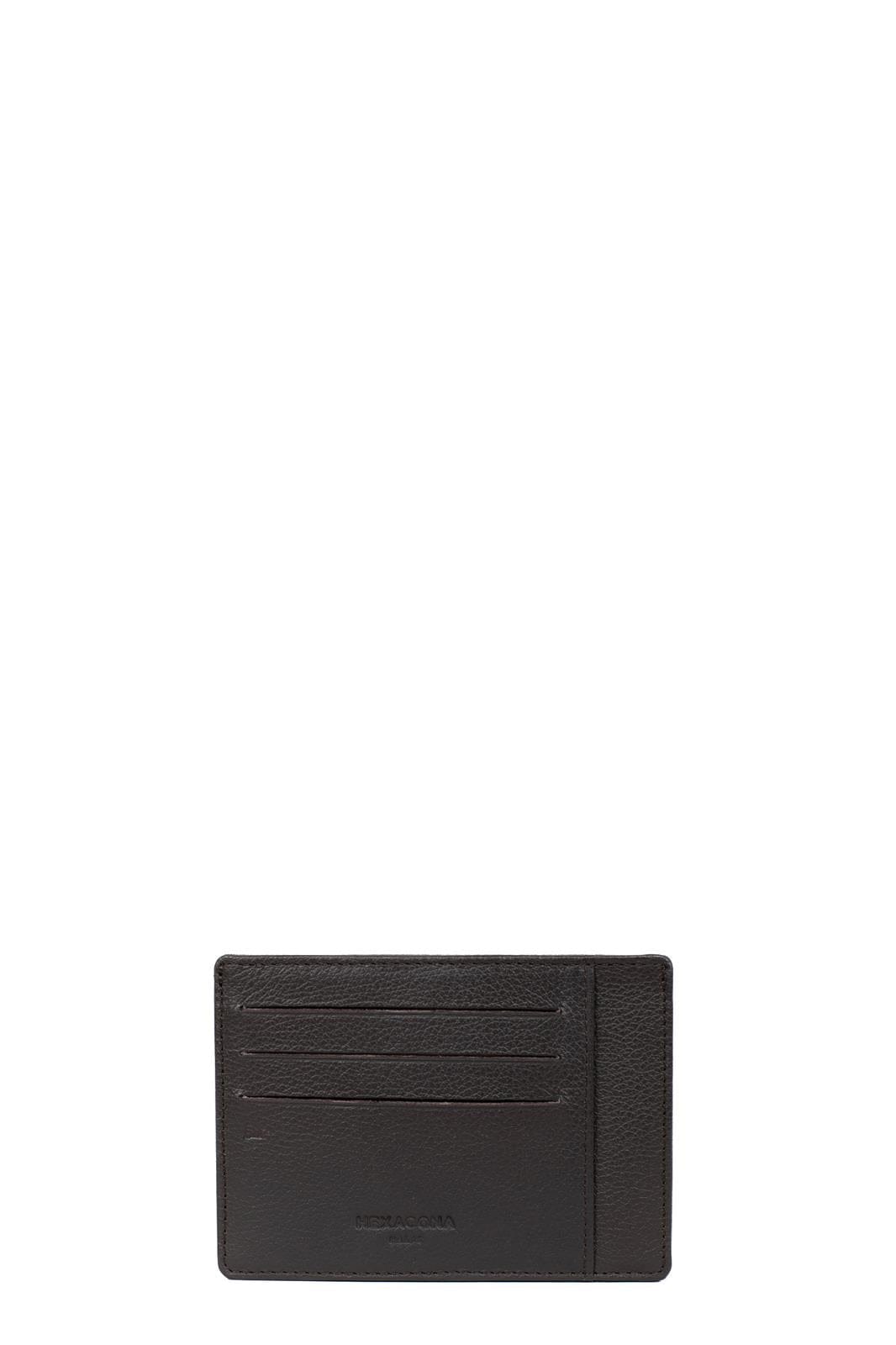 Hexagona Wallets ONE Hexagona Brown Leather Card Holder with Coin Pocket