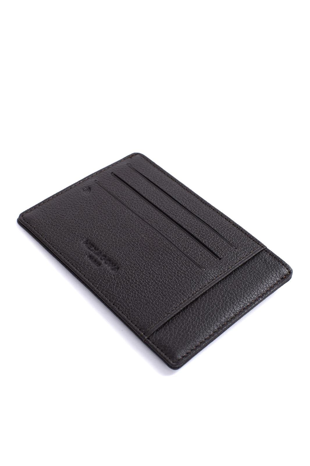 Hexagona Wallets ONE Hexagona Brown Leather Card Holder with Coin Pocket