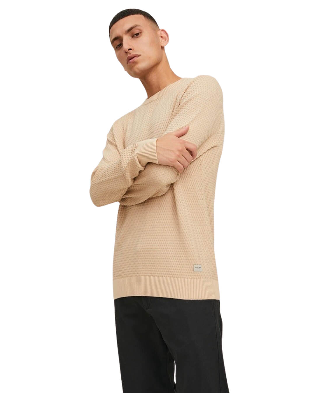 Jack & Jones Jumpers Jack & Jones Atlas Beige Crew Neck Jumper