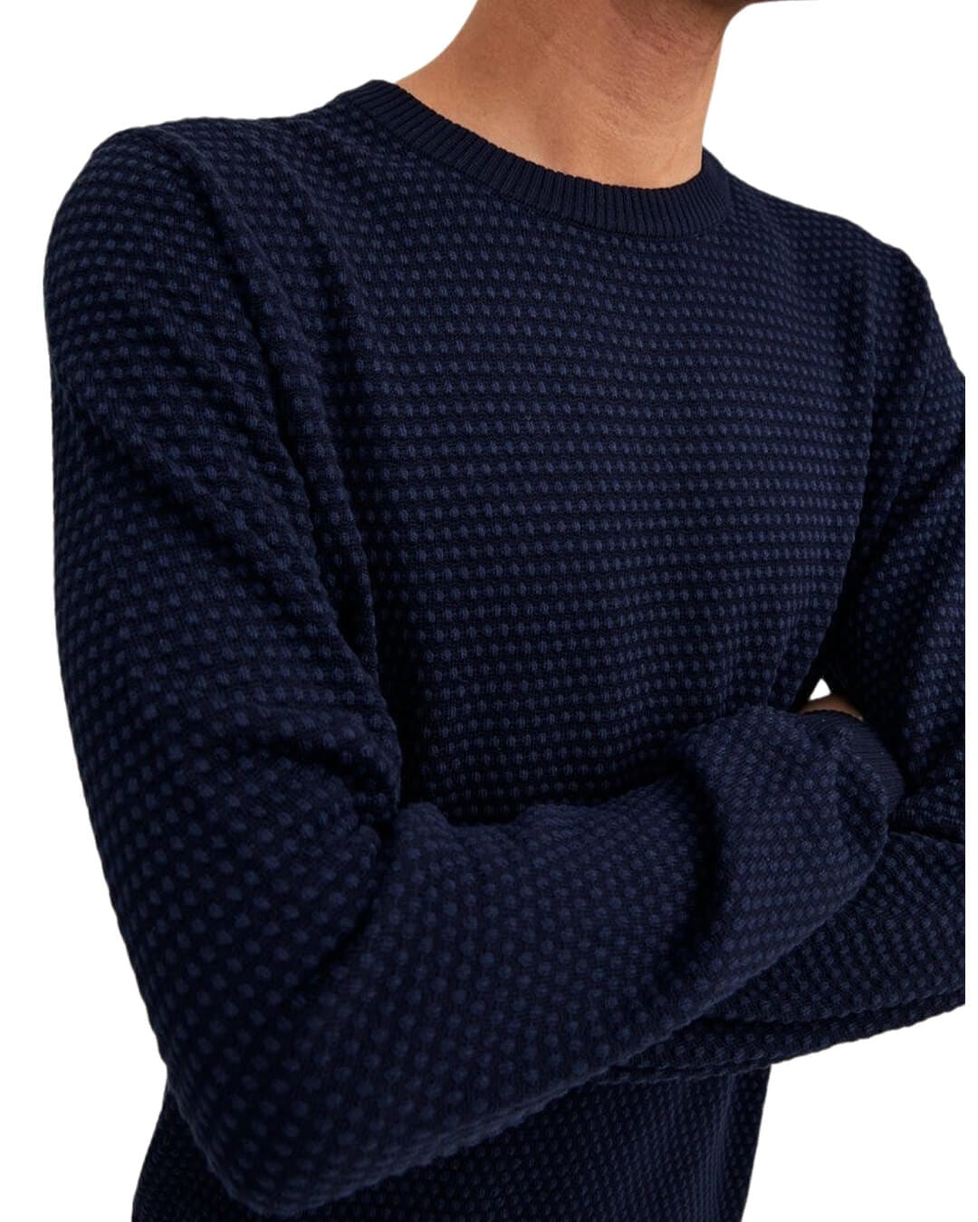 Jack &amp; Jones Jumpers Jack &amp; Jones Atlas Navy Crew Neck Jumper