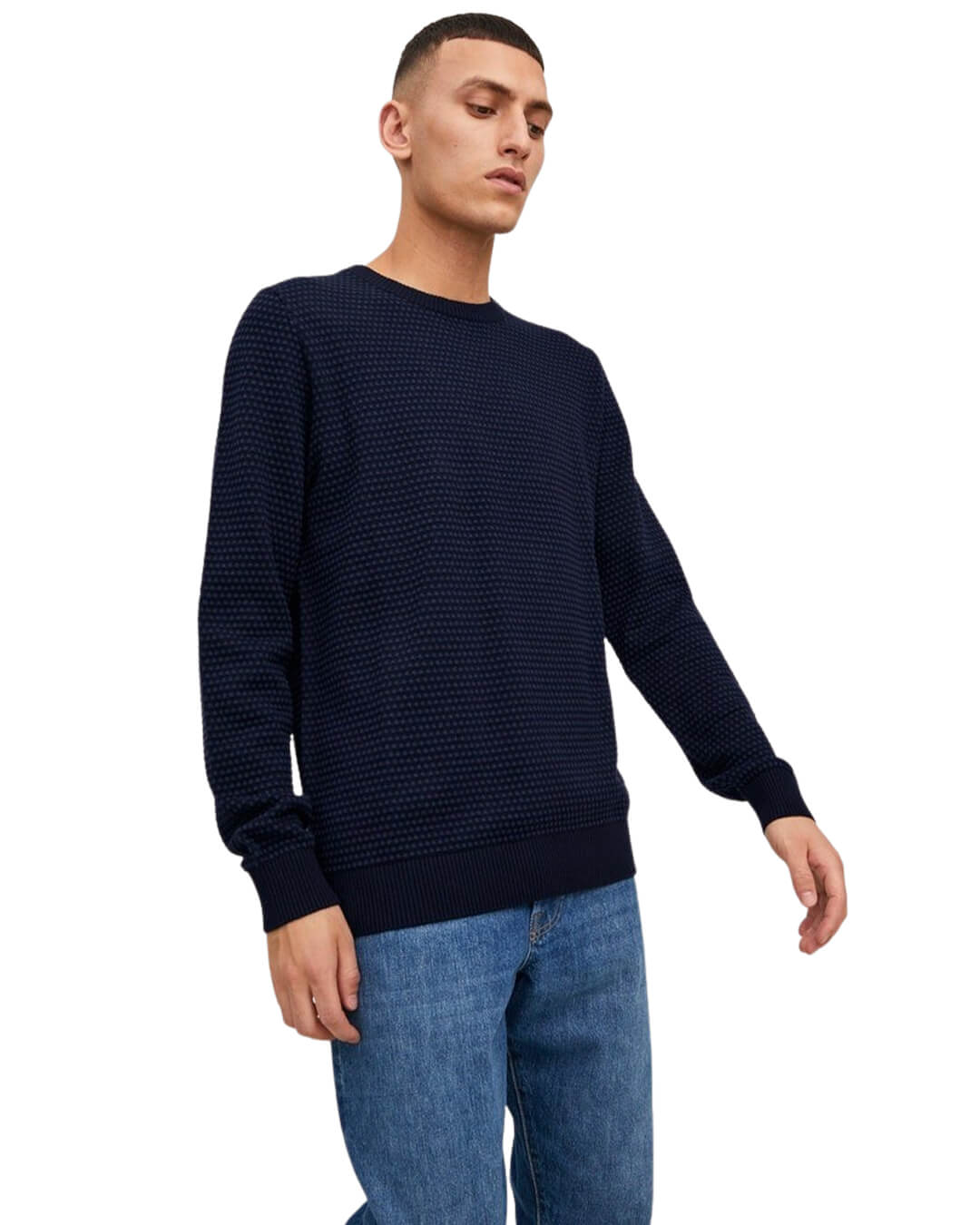 Jack &amp; Jones Jumpers Jack &amp; Jones Atlas Navy Crew Neck Jumper