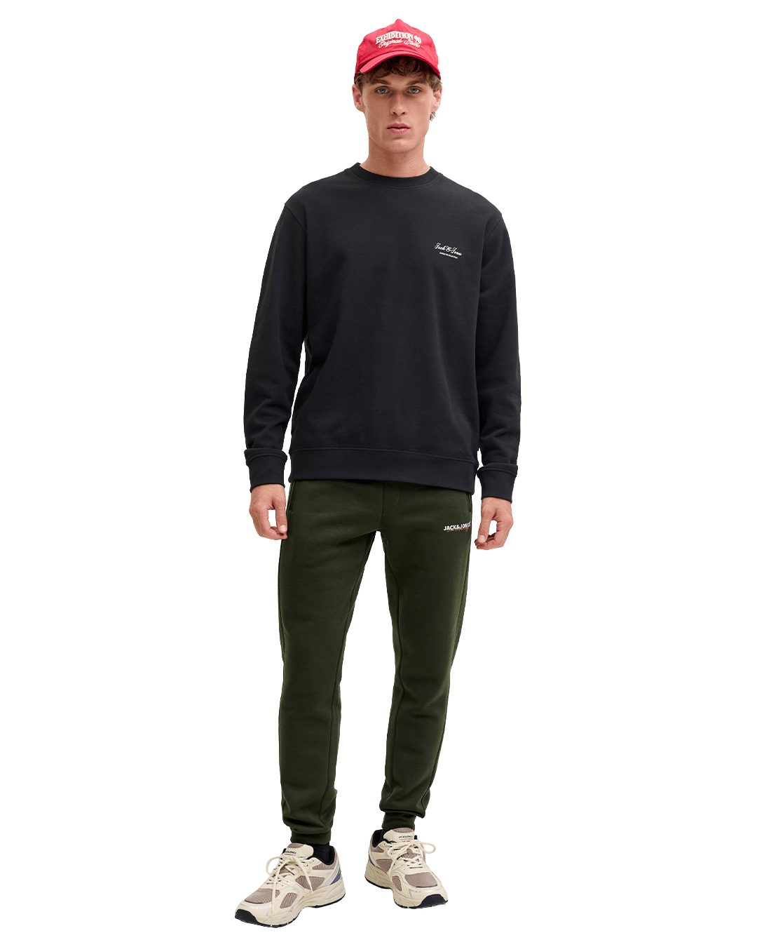 Jack & Jones Jumpers Jack & Jones Black Archive Graphic Crew Neck Sweatshirt