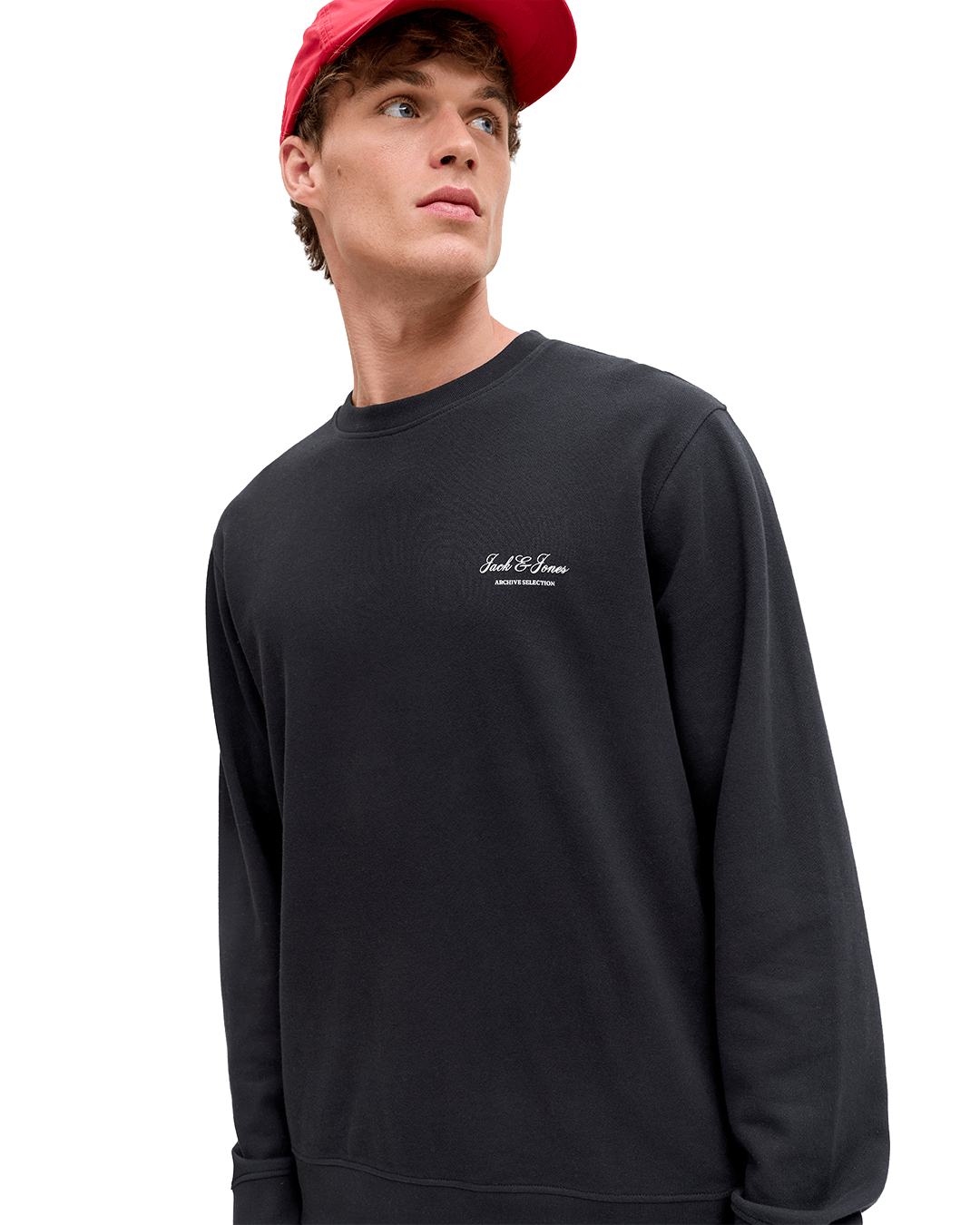 Jack & Jones Jumpers Jack & Jones Black Archive Graphic Crew Neck Sweatshirt