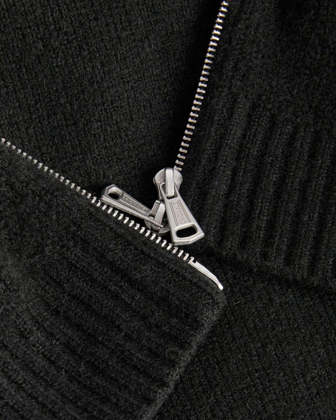 Jack & Jones Jumpers Jack & Jones Black Montreal Ollie Zip Knit Cardigan