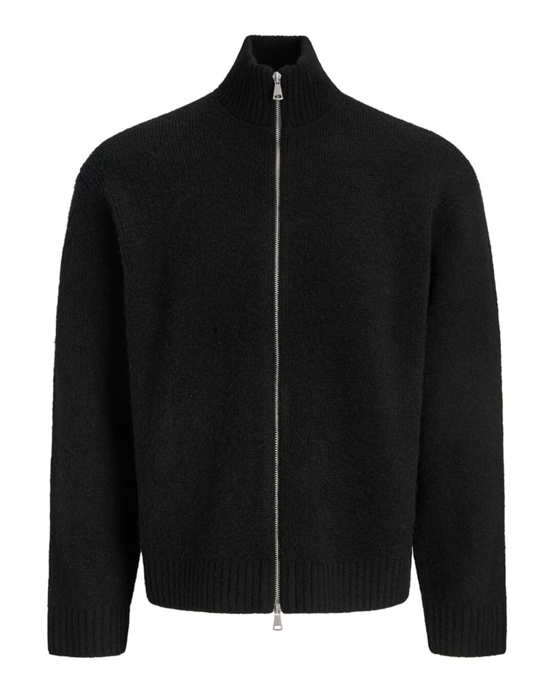 Jack & Jones Jumpers Jack & Jones Black Montreal Ollie Zip Knit Cardigan