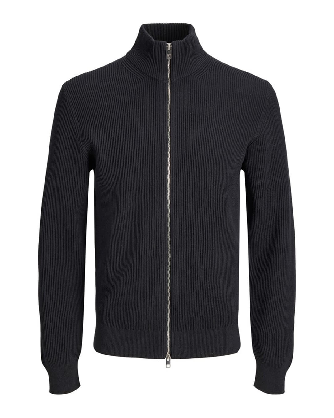 Jack & Jones Jumpers Jack & Jones Black Perfect Rib Knit Full-Zip Cardigan