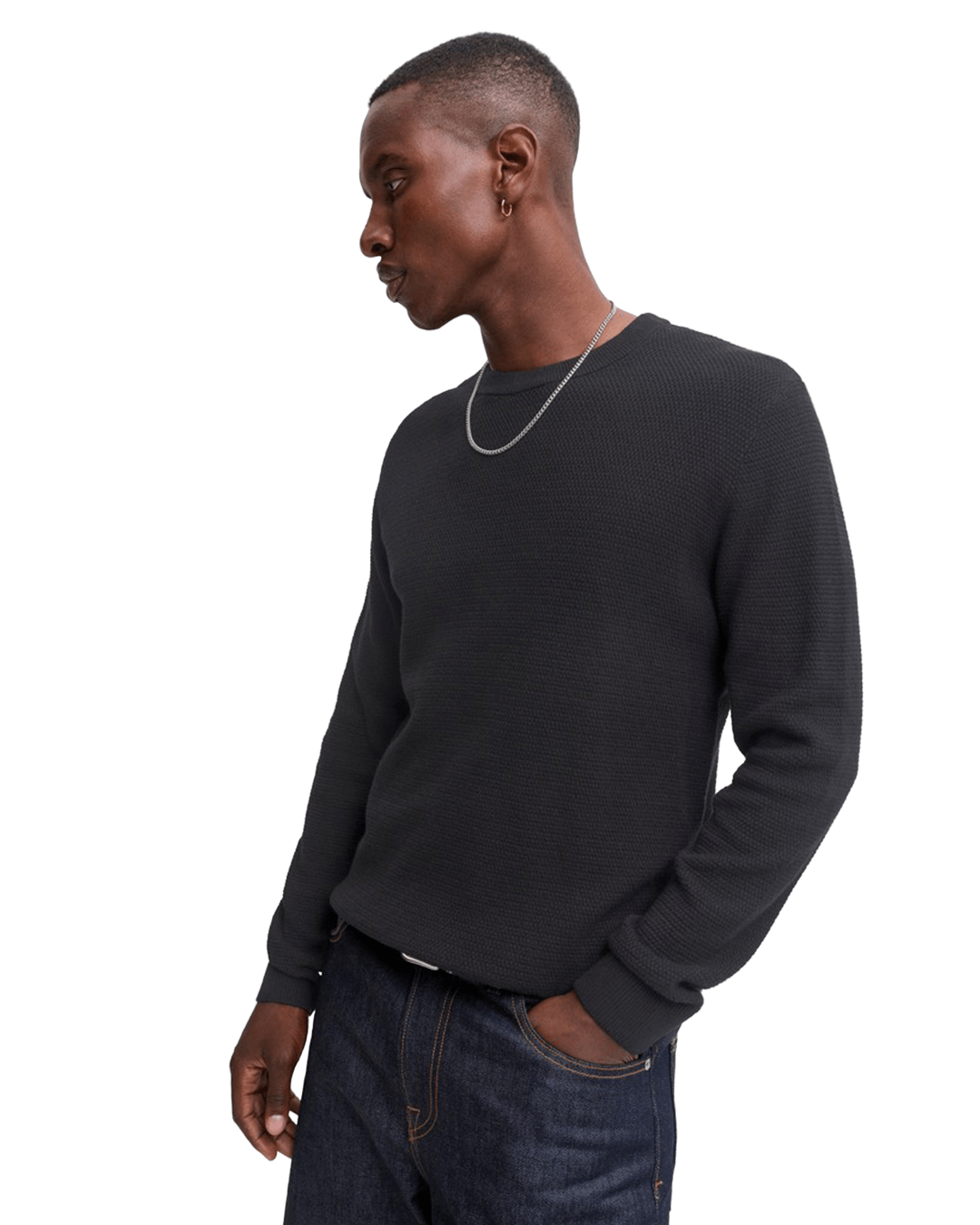 Jack & Jones Jumpers Jack & Jones Black Ryder Knit Crew Neck Jumper