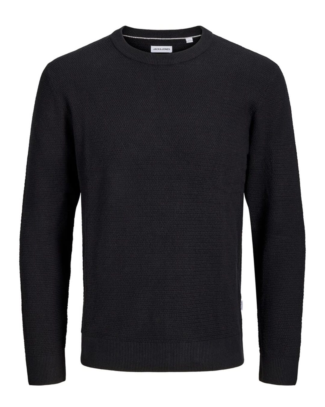Jack & Jones Jumpers Jack & Jones Black Ryder Knit Crew Neck Jumper