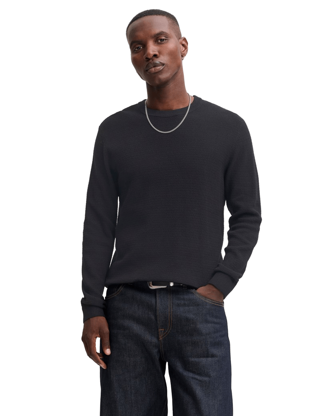 Jack & Jones Jumpers Jack & Jones Black Ryder Knit Crew Neck Jumper