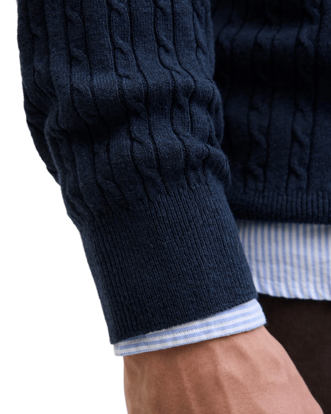 Jack & Jones Jumpers Jack & Jones Blue Emil Cable Knit Crew Neck Jumper