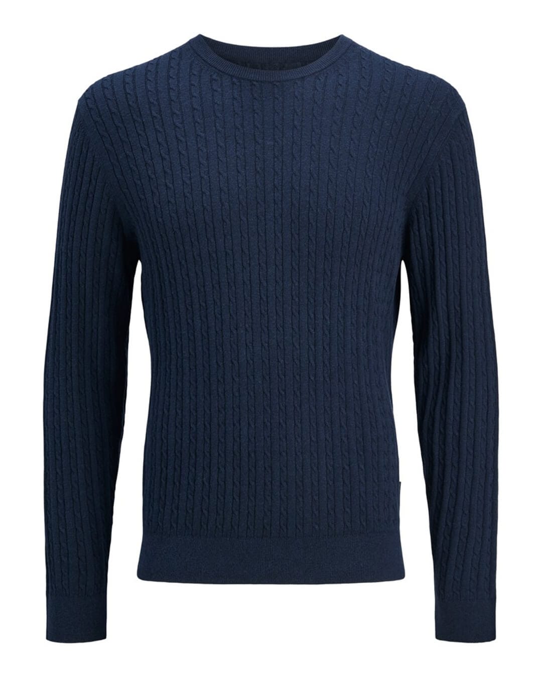 Jack & Jones Jumpers Jack & Jones Blue Emil Cable Knit Crew Neck Jumper