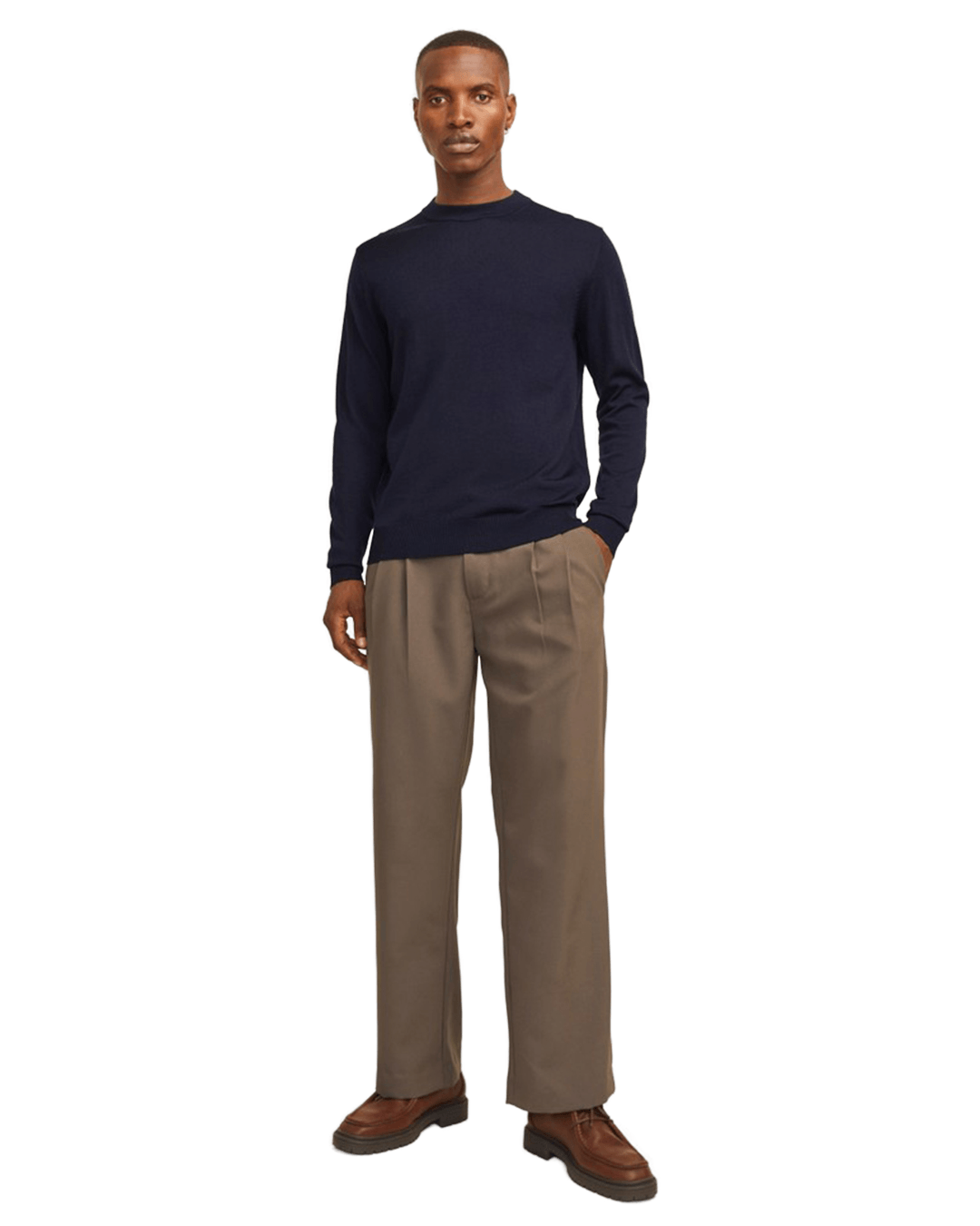 Jack & Jones Jumpers Jack & Jones Blue Milano Stitch Crew Neck Jumper