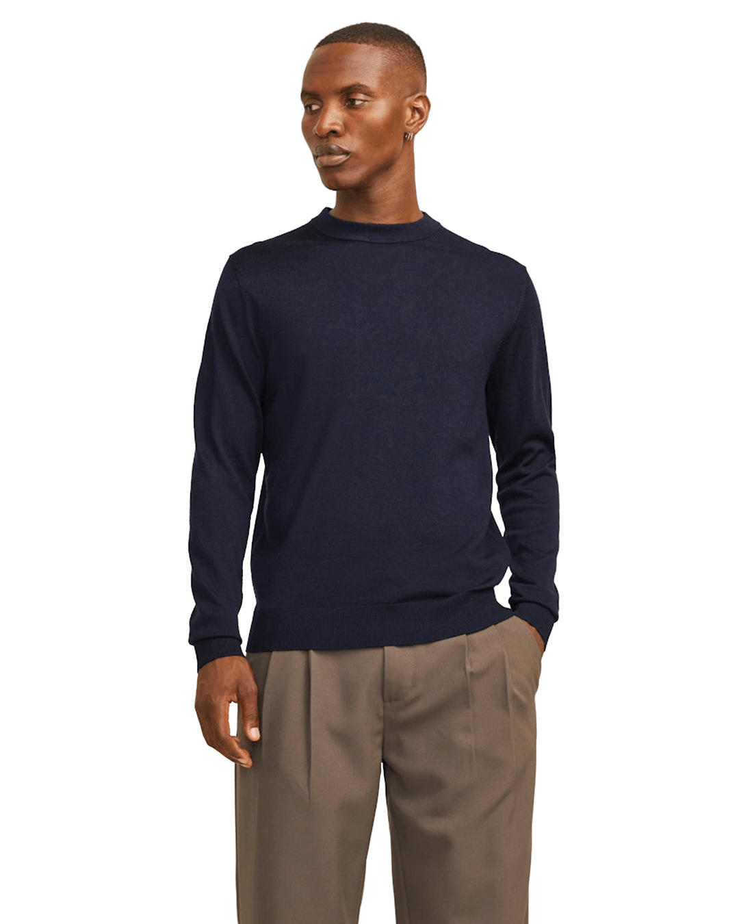 Jack & Jones Jumpers Jack & Jones Blue Milano Stitch Crew Neck Jumper