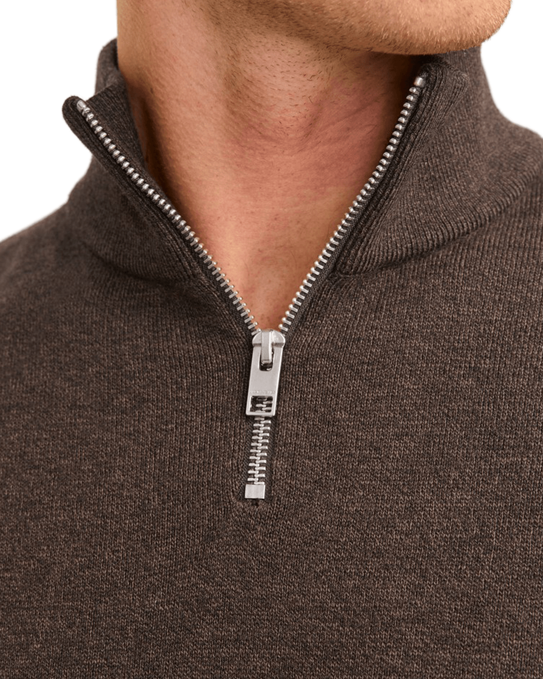 Jack & Jones Jumpers Jack & Jones Brown Emil Knit Half-Zip Jumper