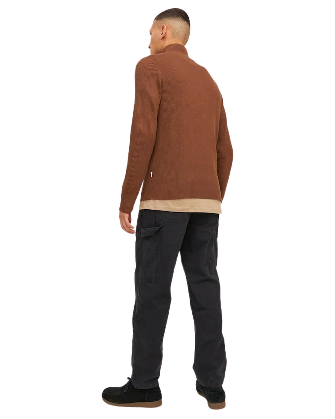 Jack & Jones Jumpers Jack & Jones Brown Half Zip Jumper
