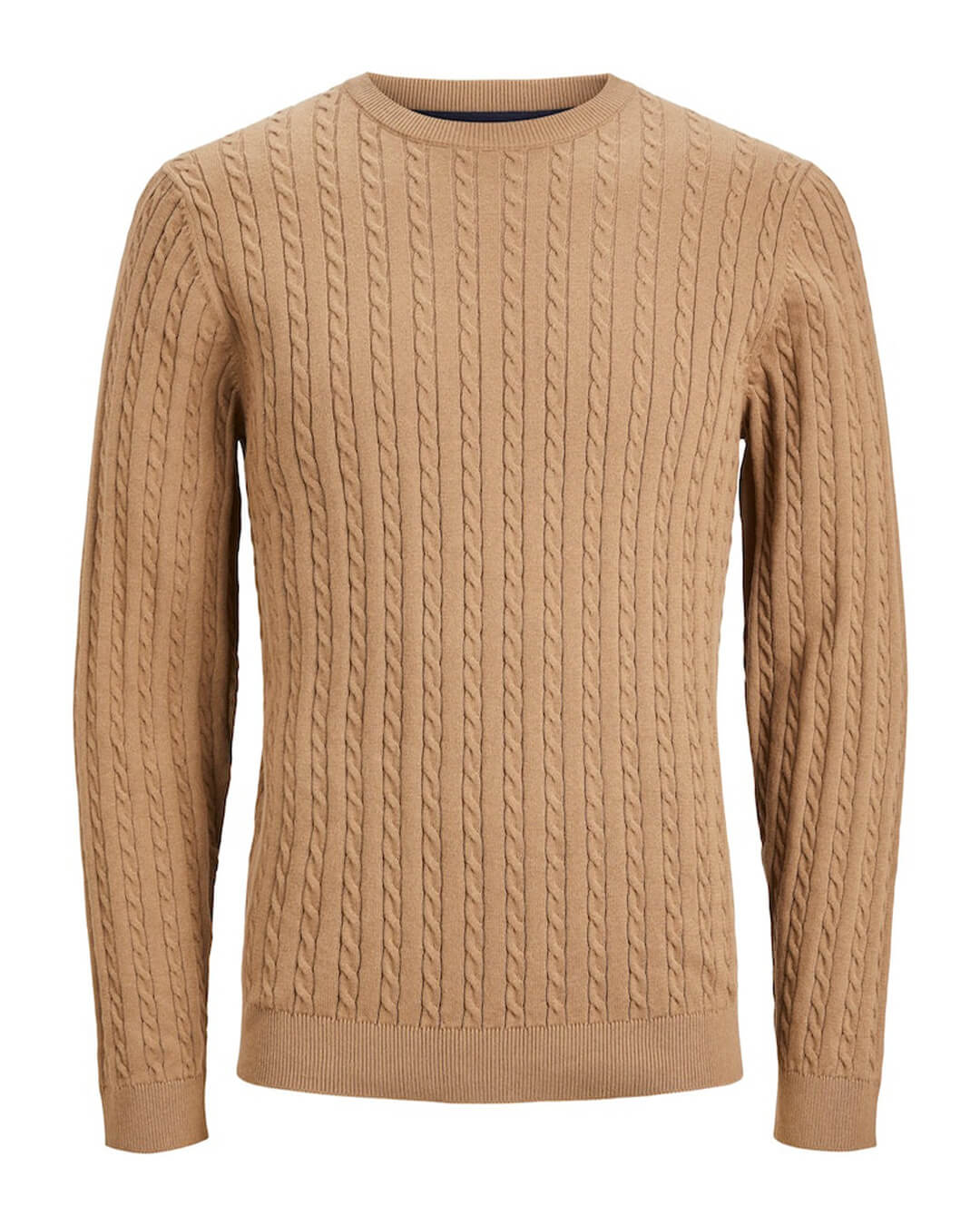 Jack & Jones Jumpers Jack & Jones Carlson Brown Crew Neck Jumper