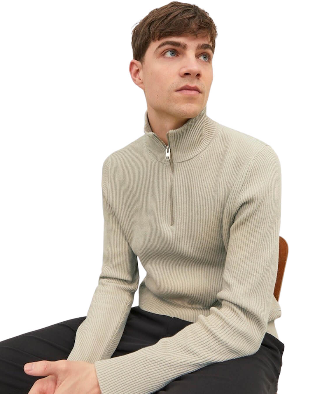 Jack &amp; Jones Jumpers Jack &amp; Jones CreamHalf Zip Jumper