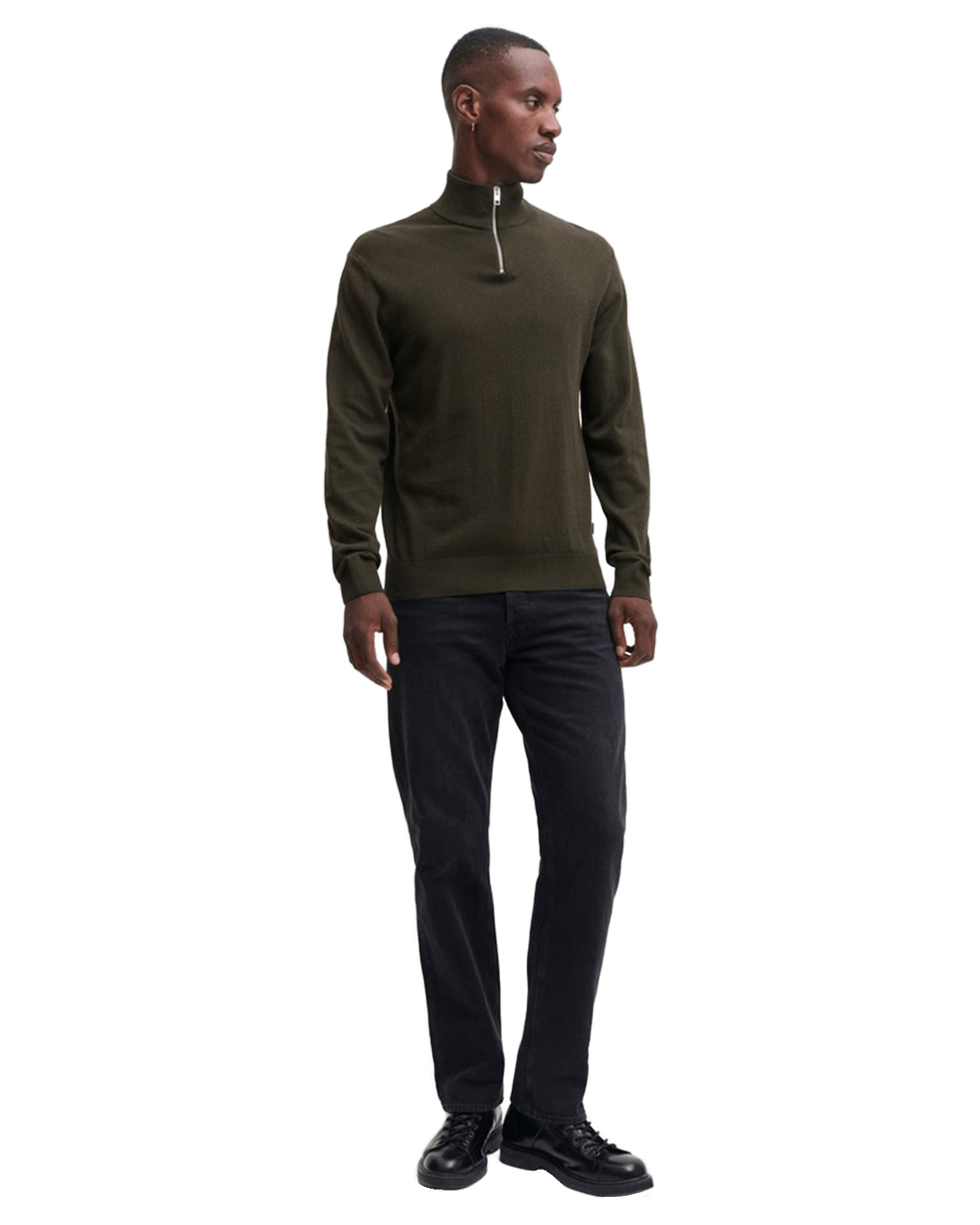 Jack & Jones Jumpers Jack & Jones Green Emil Knit Half-Zip Jumper