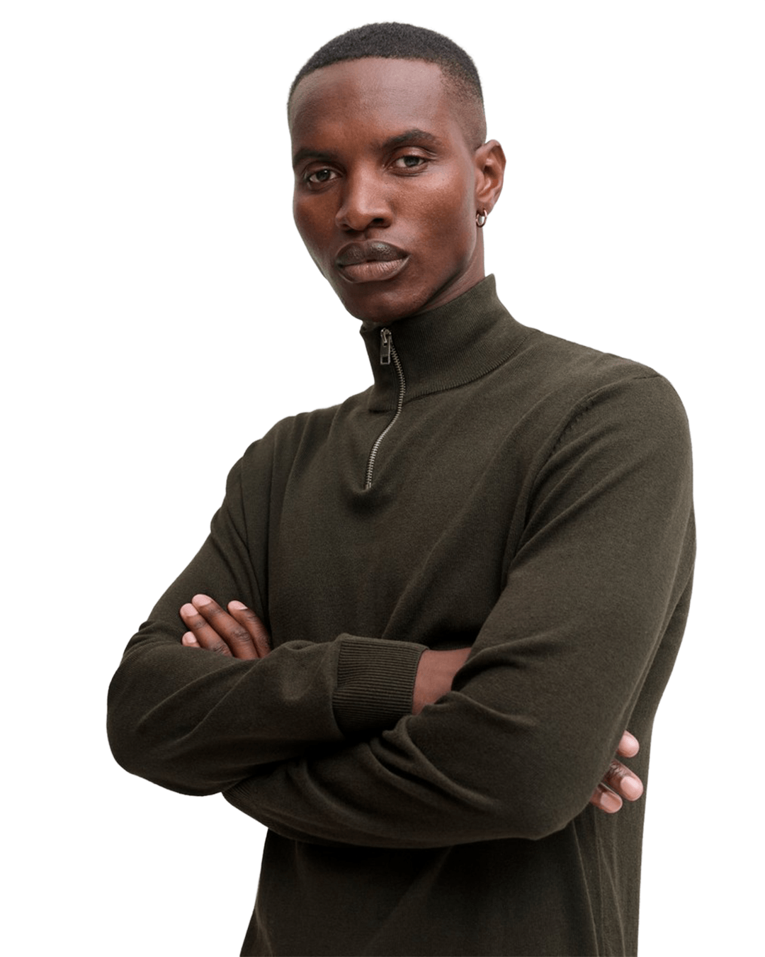 Jack & Jones Jumpers Jack & Jones Green Emil Knit Half-Zip Jumper
