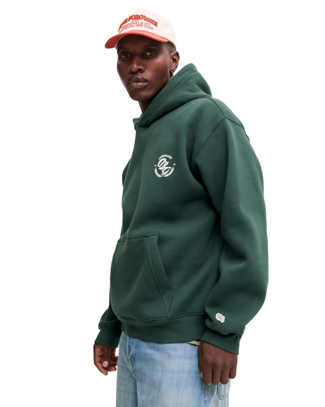 Jack & Jones Jumpers Jack & Jones Green Frederiksberg Back Print Hoodie