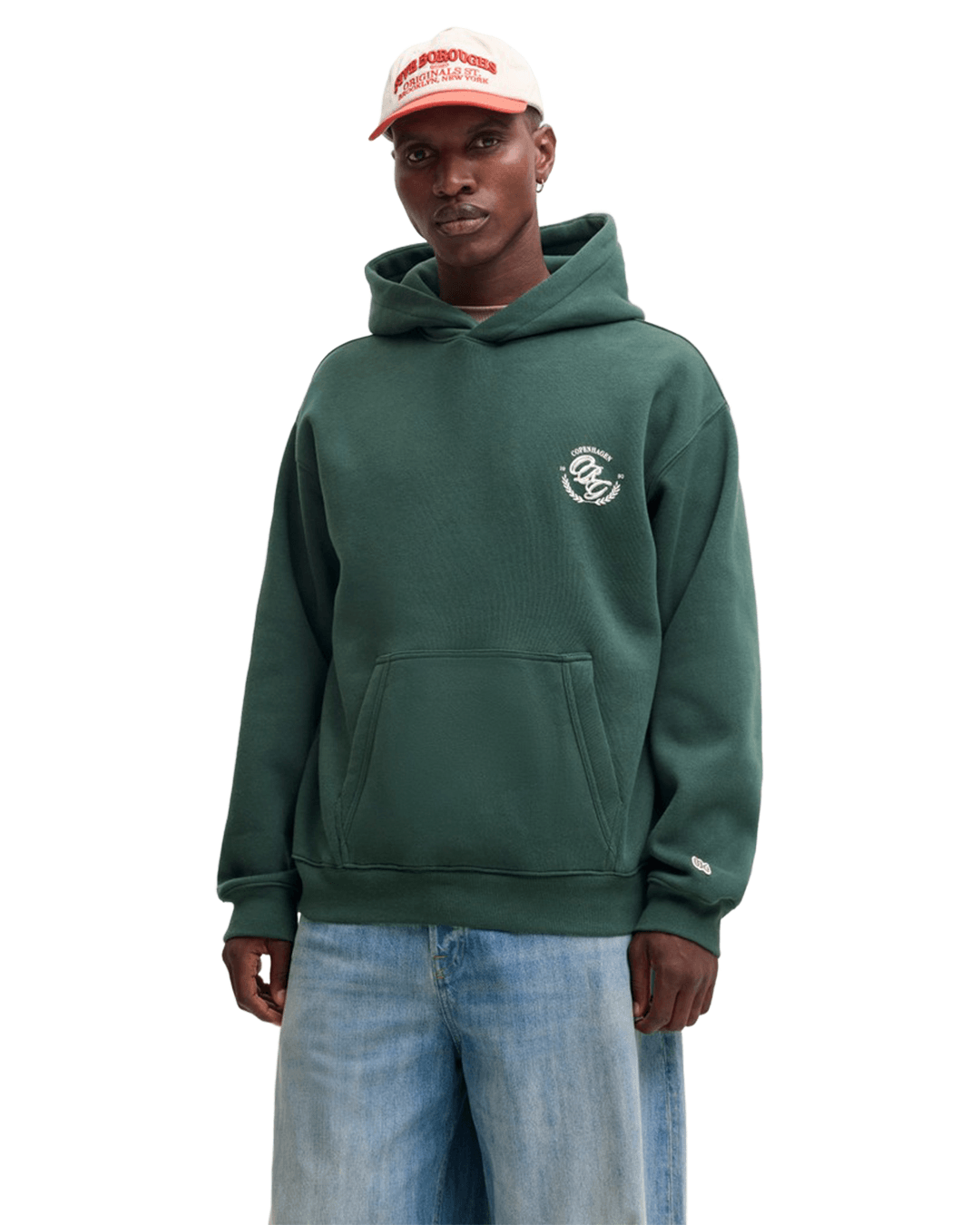 Jack & Jones Jumpers Jack & Jones Green Frederiksberg Back Print Hoodie