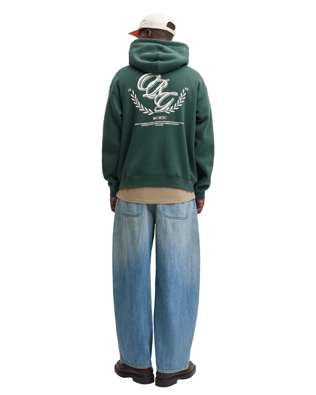 Jack & Jones Jumpers Jack & Jones Green Frederiksberg Back Print Hoodie