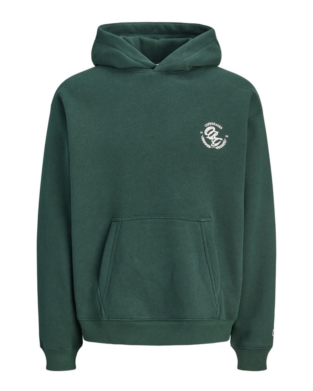 Jack & Jones Jumpers Jack & Jones Green Frederiksberg Back Print Hoodie