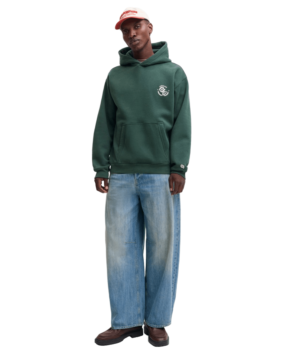 Jack & Jones Jumpers Jack & Jones Green Frederiksberg Back Print Hoodie