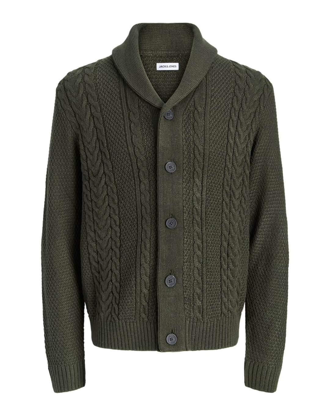 Jack & Jones Jumpers Jack & Jones Green James Shawl Collar Cardigan