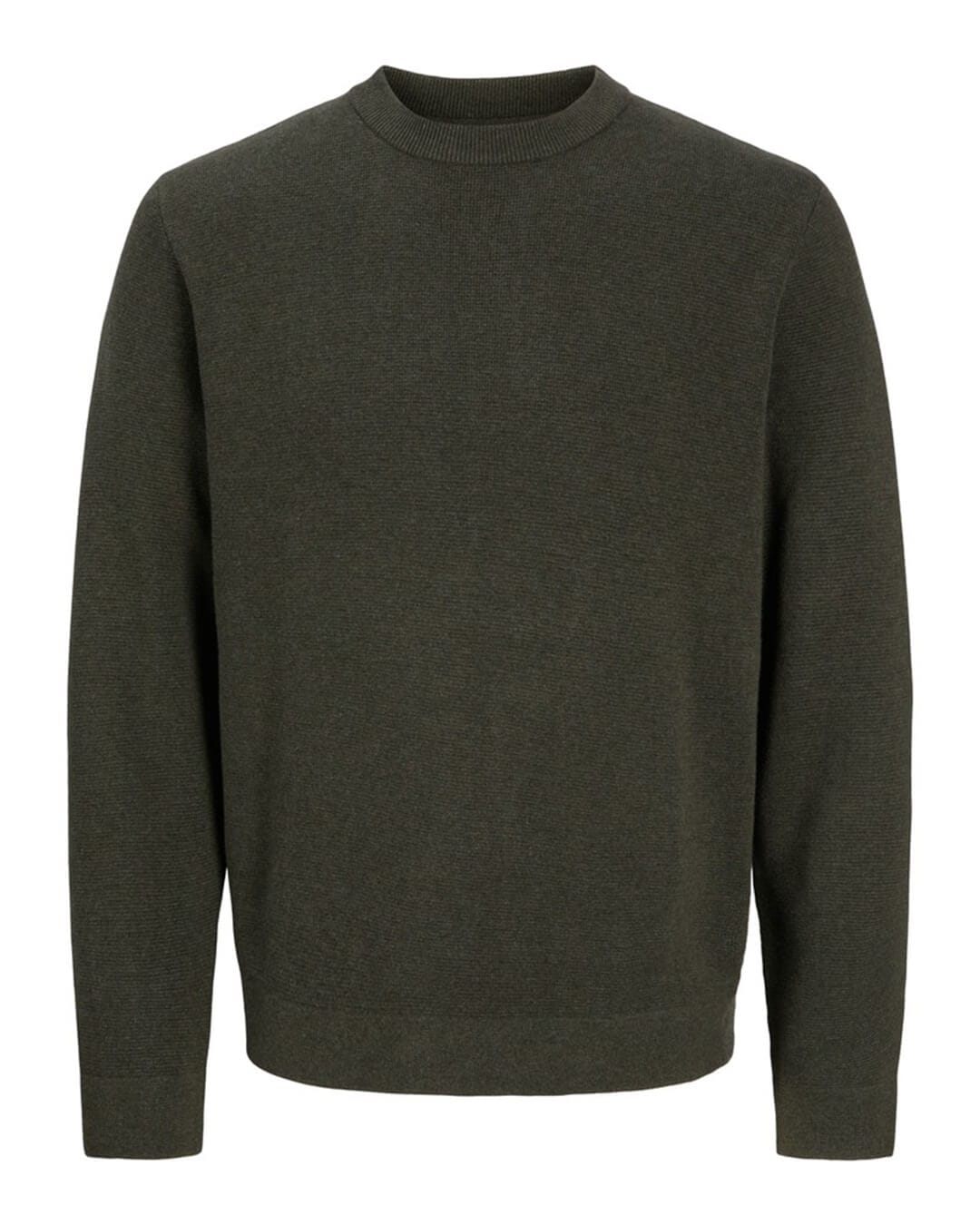 Jack & Jones Jumpers Jack & Jones Green Milano Stitch Crew Neck Jumper